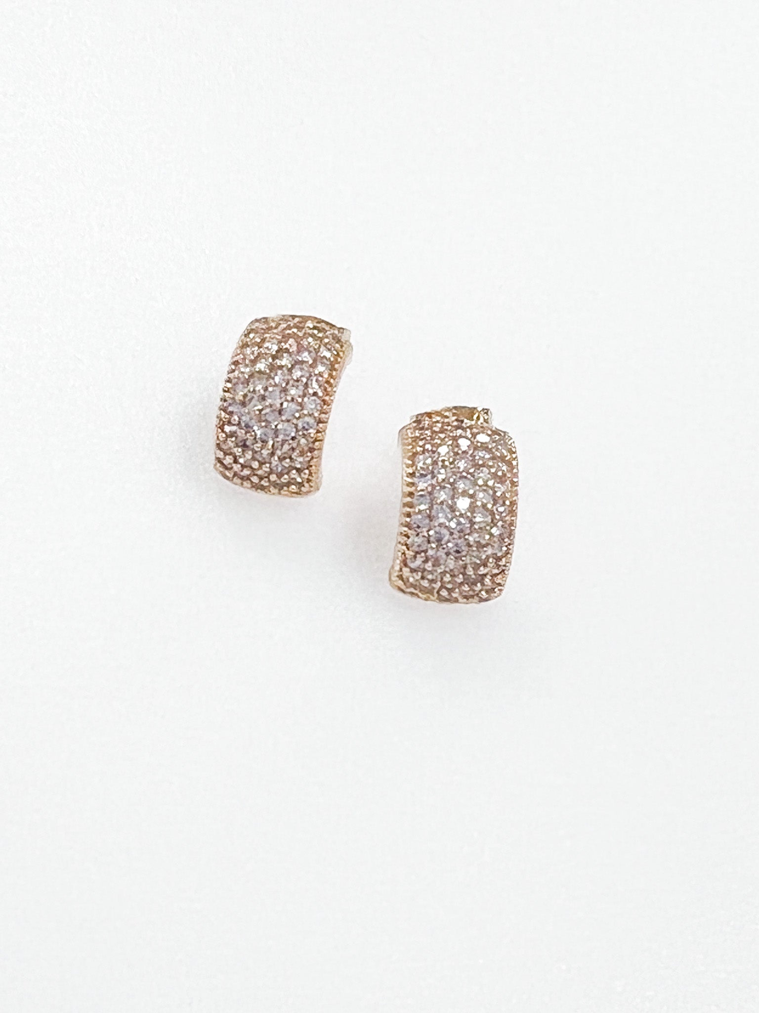 Stella - Gold Pavé Rhinestone Stud Earrings