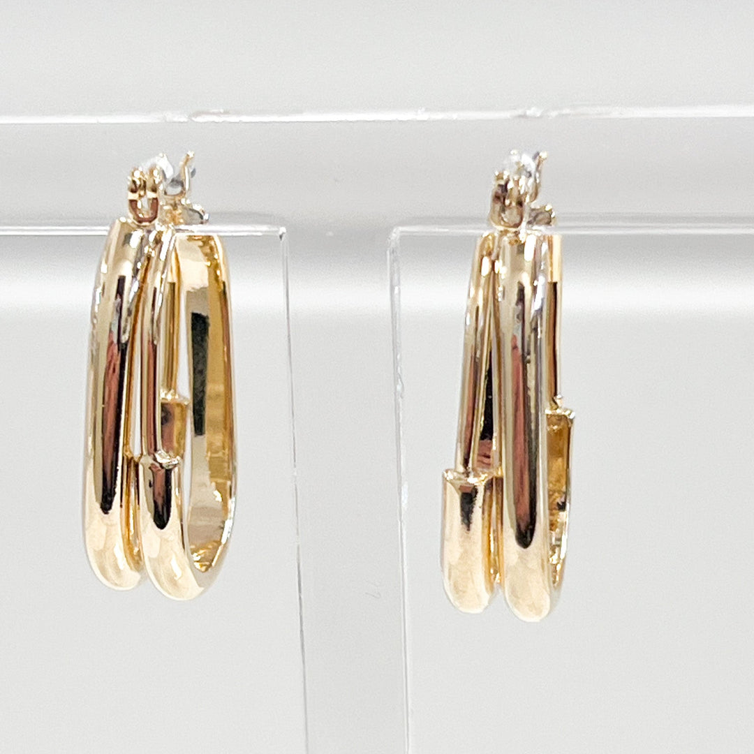 Hazel - Gold Double Oval Hoops
