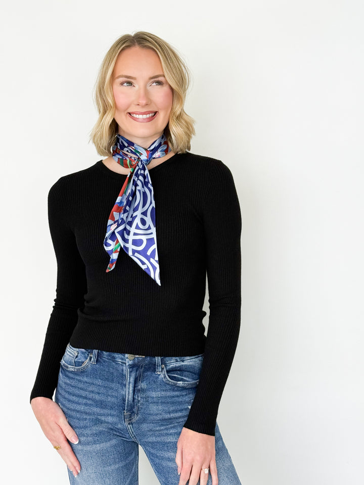 Mattie - Ribbed Long Sleeve Top (Black)