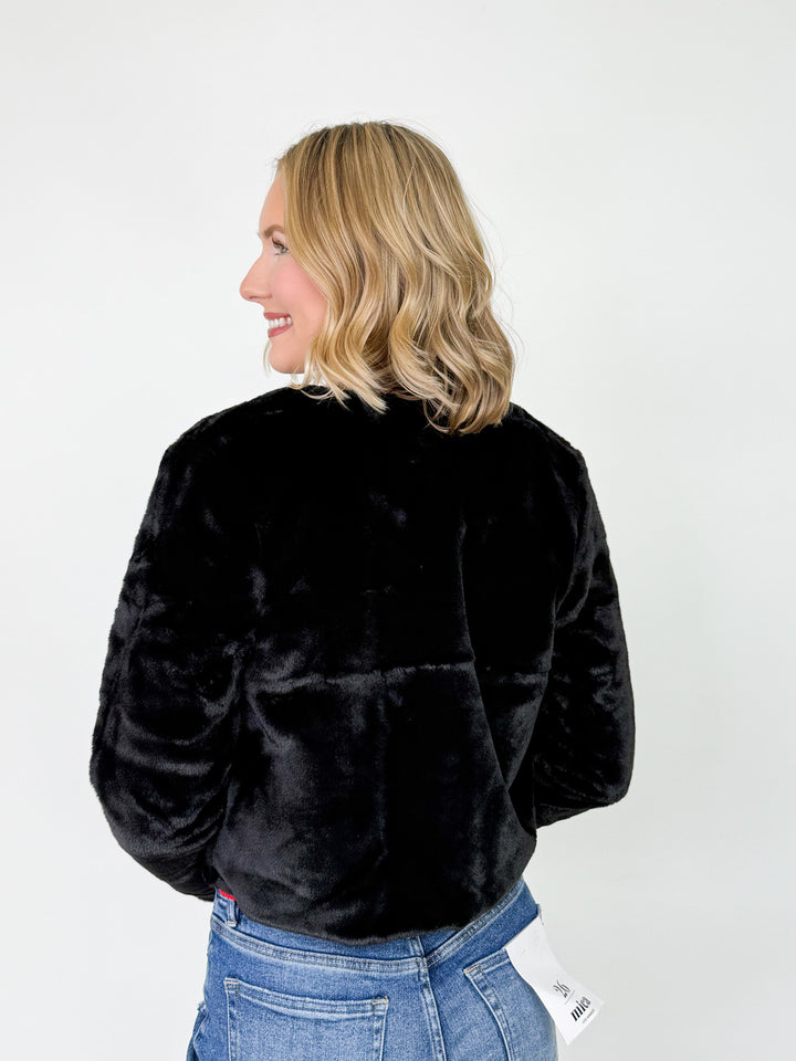 Erika - Faux Fur Blazer (Black)