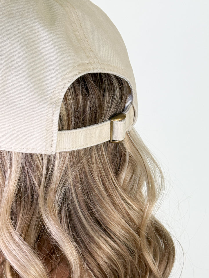 Beige Paris Baseball Hat