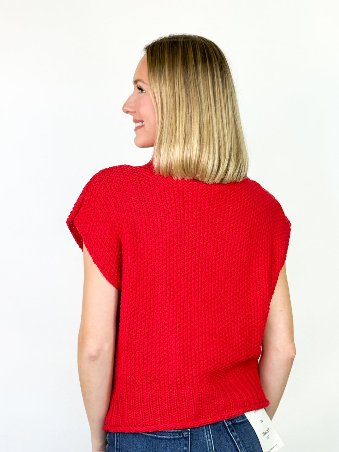 Juno - Mock Neck Sweater (Red)