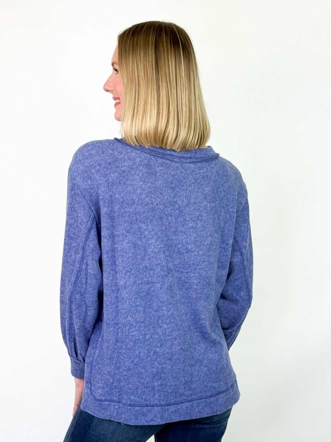 Beck - Brushed Long Sleeve Top (Marlin)