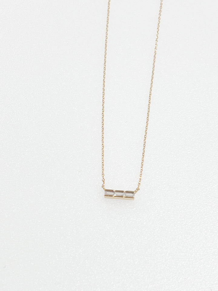 Bonnie - Dainty Gold Baguette Rhinestone Necklace