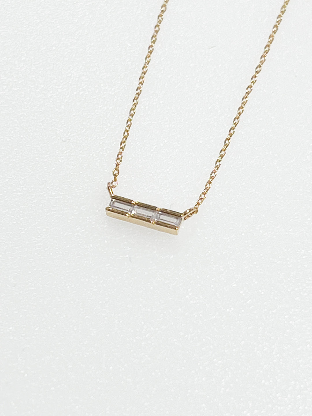 Bonnie - Dainty Gold Baguette Rhinestone Necklace
