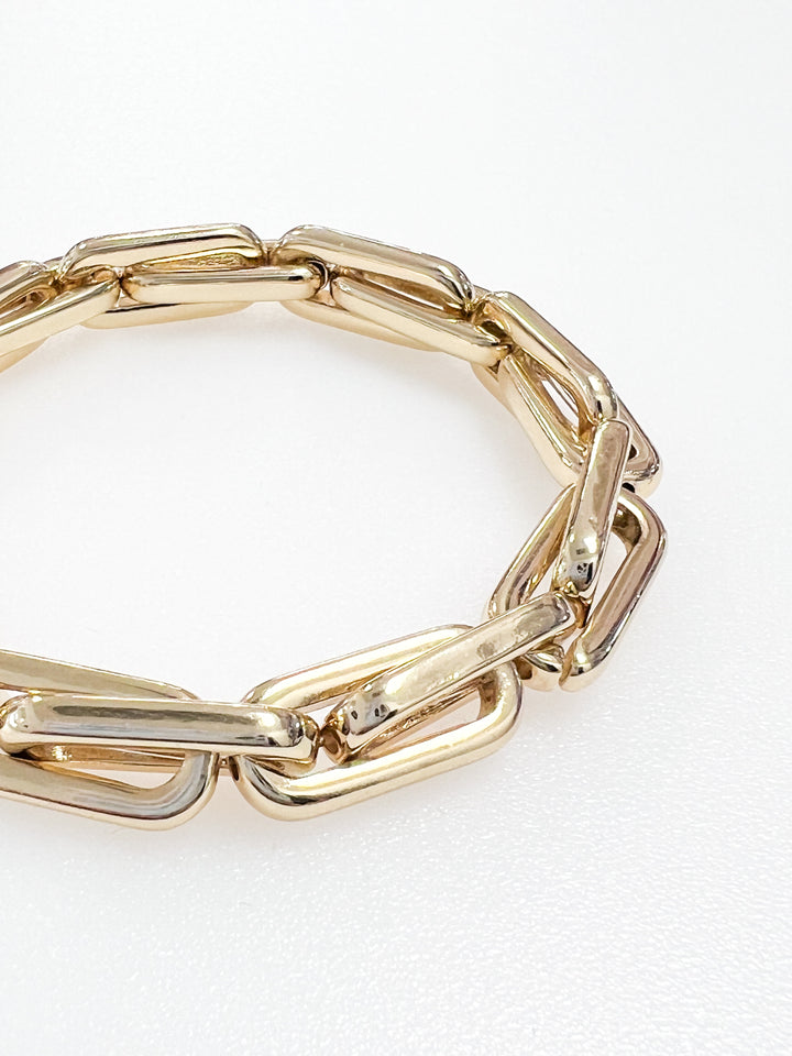 Amber - Elasticized Gold Chain Bracelet