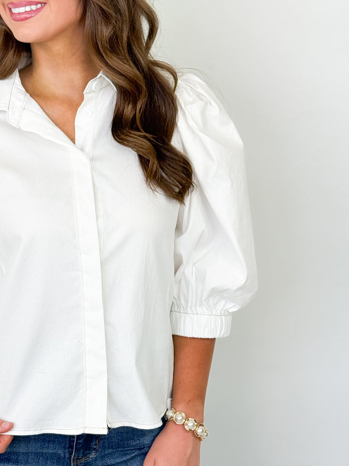 Bella - Puff Sleeve Button Down