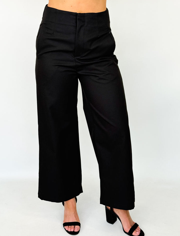 Chandler - High Waist Straight Leg Pant (Black)