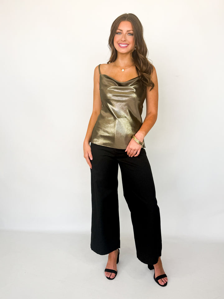 Susan - Metallic Cowl Neck Cami (Bronze)