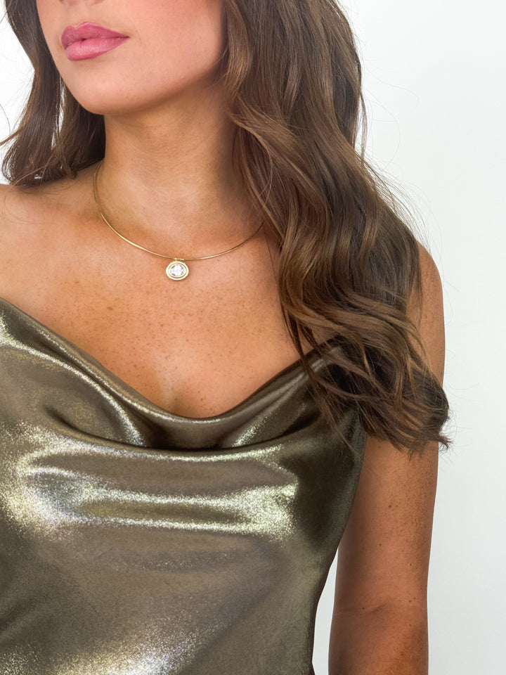 Susan - Metallic Cowl Neck Cami (Bronze)
