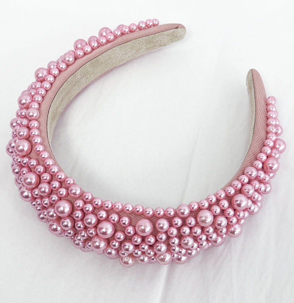 Kati - Chunky Pearl Headband (Pink)