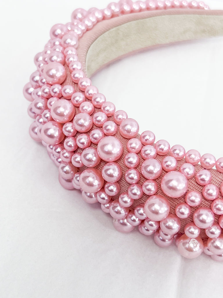 Kati - Chunky Pearl Headband (Pink)