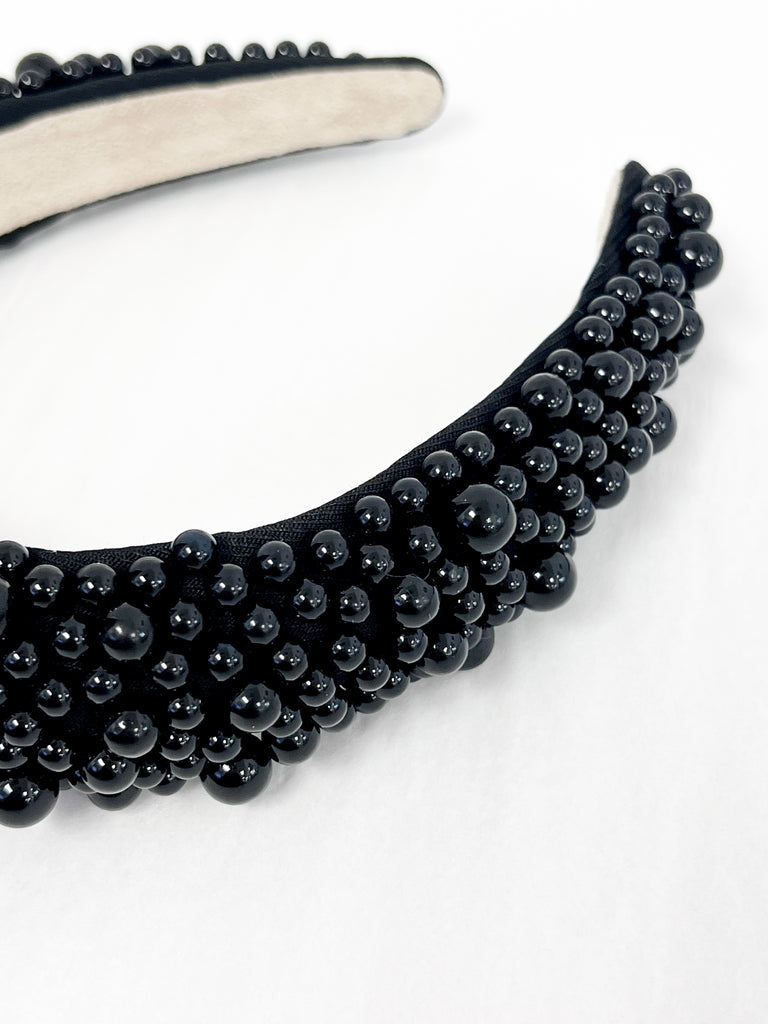 Kati - Chunky Pearl Headband (Black)