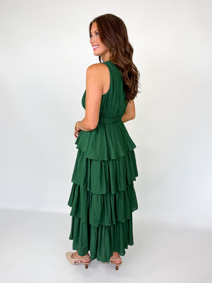 Leah - Green Tiered Maxi Dress