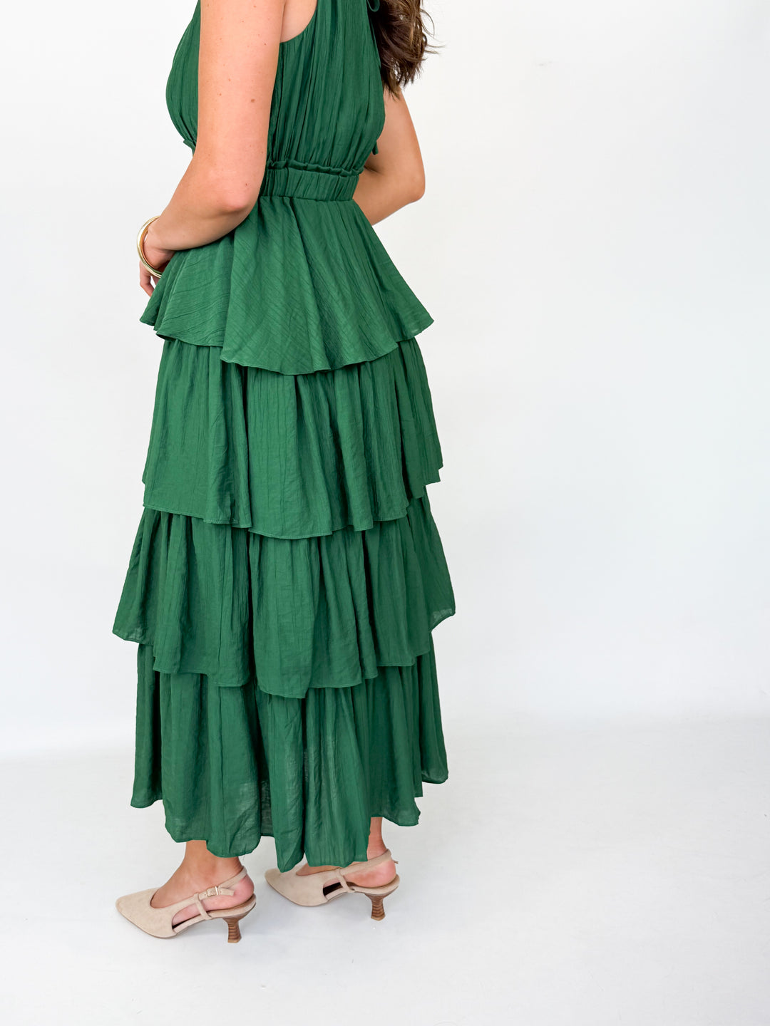 Leah - Green Tiered Maxi Dress