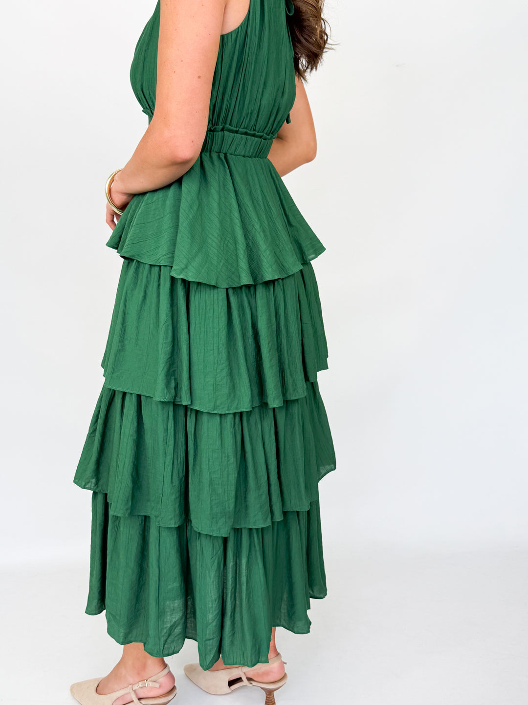 Leah - Green Tiered Maxi Dress