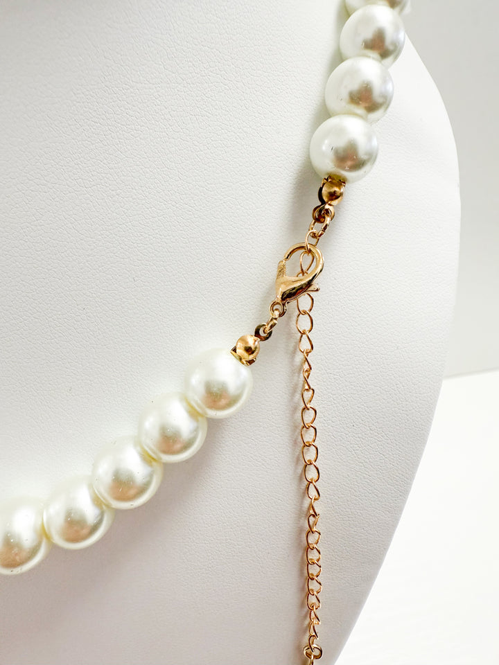 Julie - Chunky Pearl + Gold Necklace
