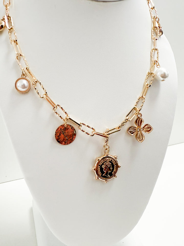 Mindi - Gold Charm Necklace
