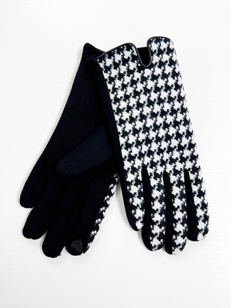 Cecelia - Houndstooth Tech Gloves