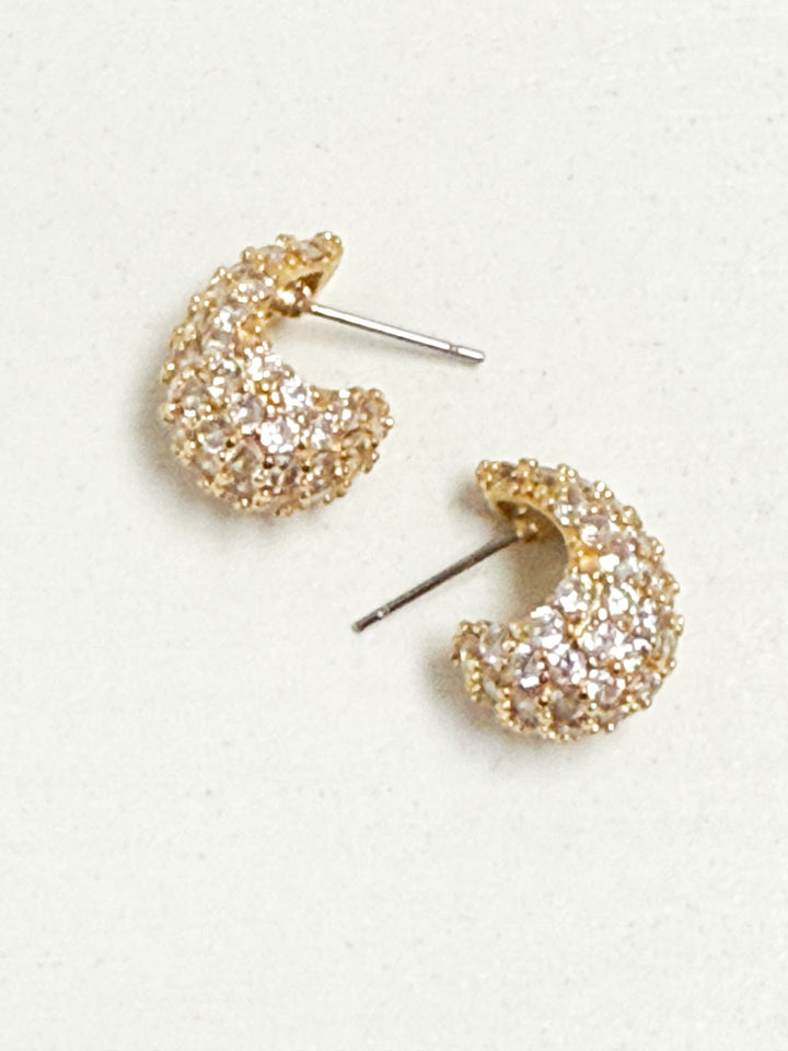 Ainsley - Gold Pavé Teardrop Stud Earrings