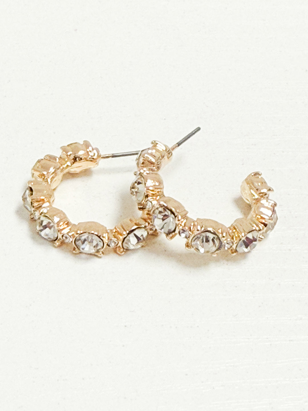 Mandi - Rhinestone Hoop Earrings (Clear)