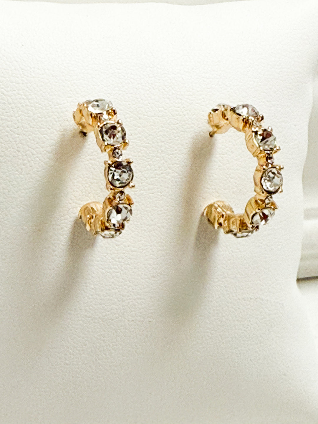 Mandi - Rhinestone Hoop Earrings (Clear)