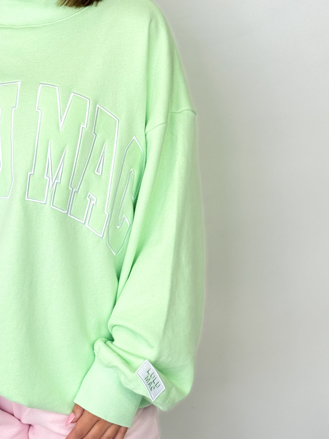 LULU MAC - Stitch Mockneck Terry Cloth Sweatshirt (Mint)