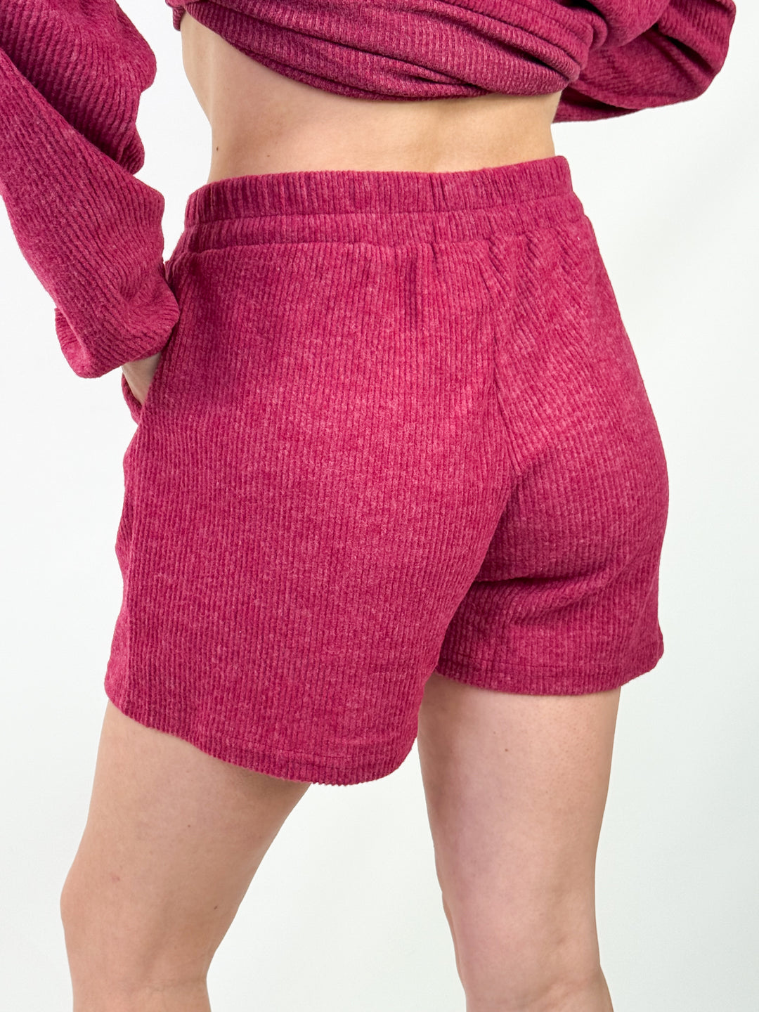 Pam - Brushed Short Set (Maroon)