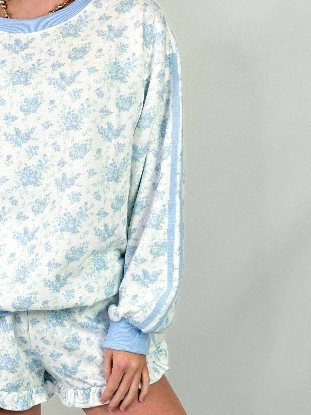 Shanda - Floral French Terry Short Set