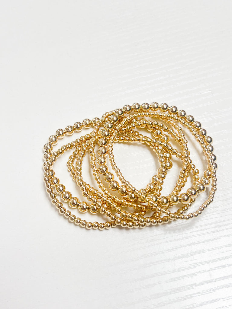 Angie - Gold Beaded Bracelet Set