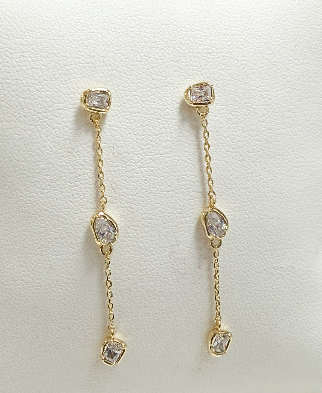 Camille - Dainty Rhinestone Drop Earrings