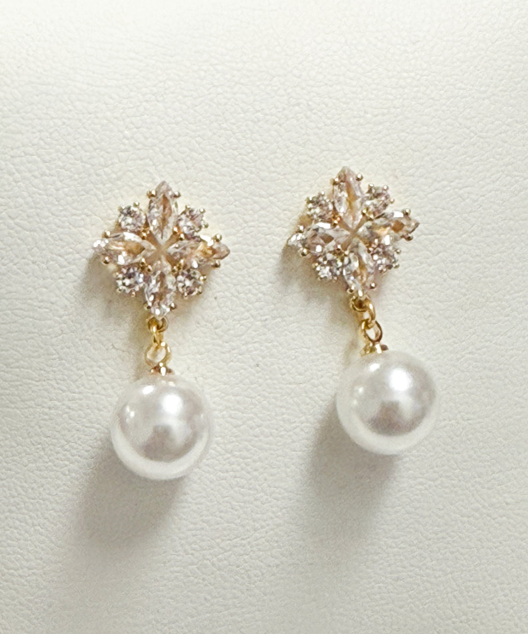 Kennedi - Rhinestone Pearl Drop Earrings