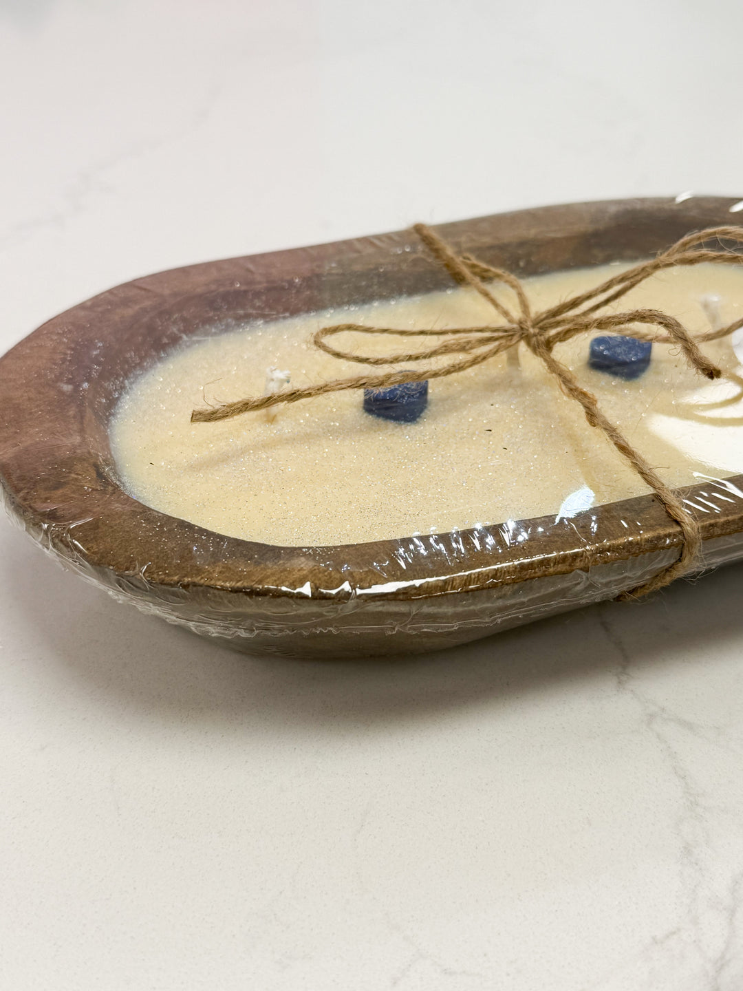 Natural Wood Dough Bowl Candle - Blueberry Cobbler