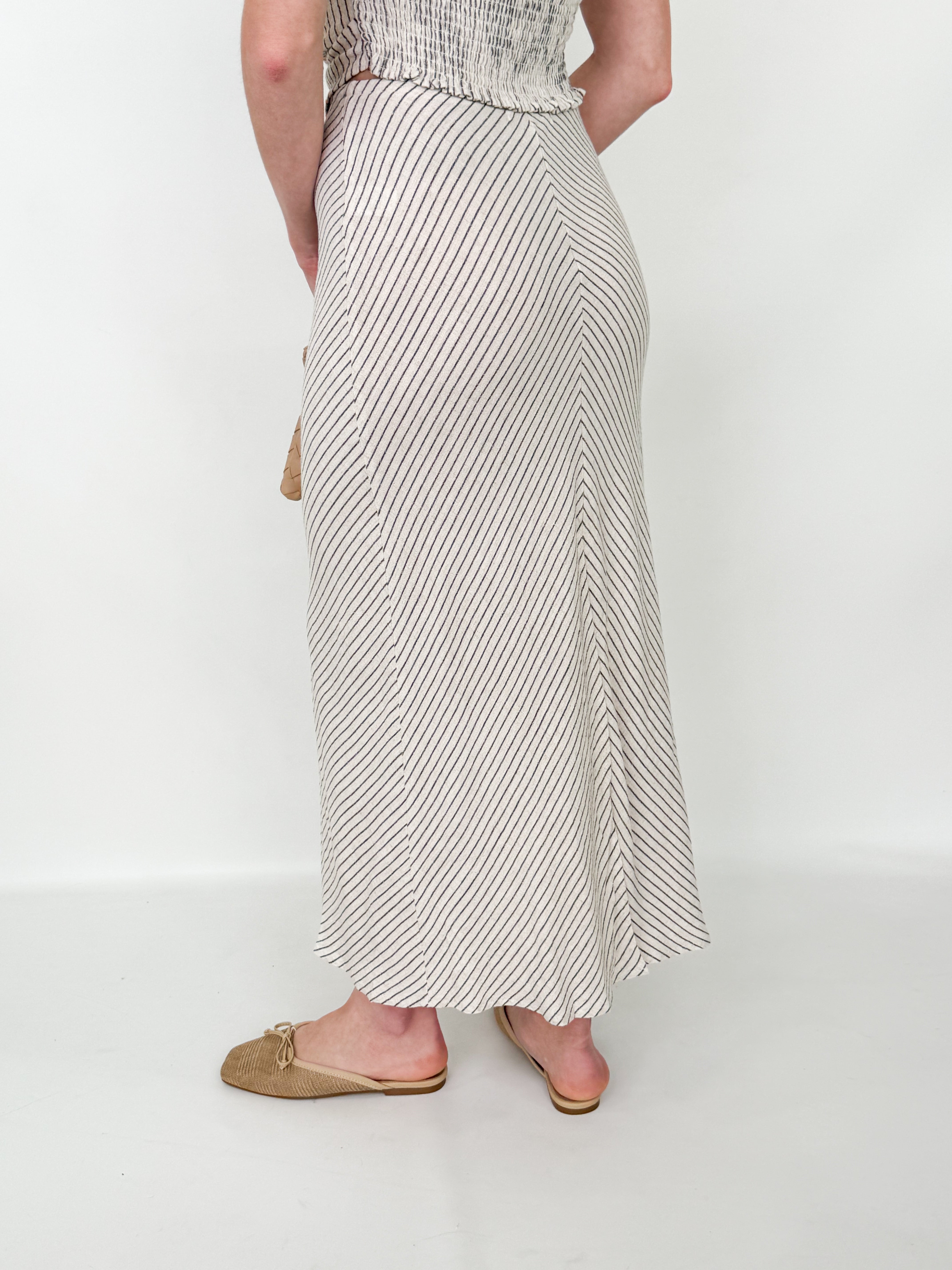 Anette - Striped Tube Top Skirt Set