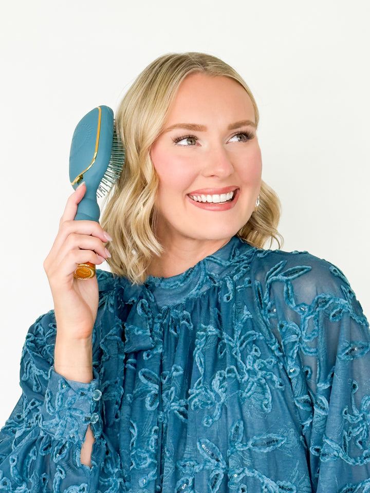 Teleties - Detangler Hair Brush for Medium Hair - Teal With It