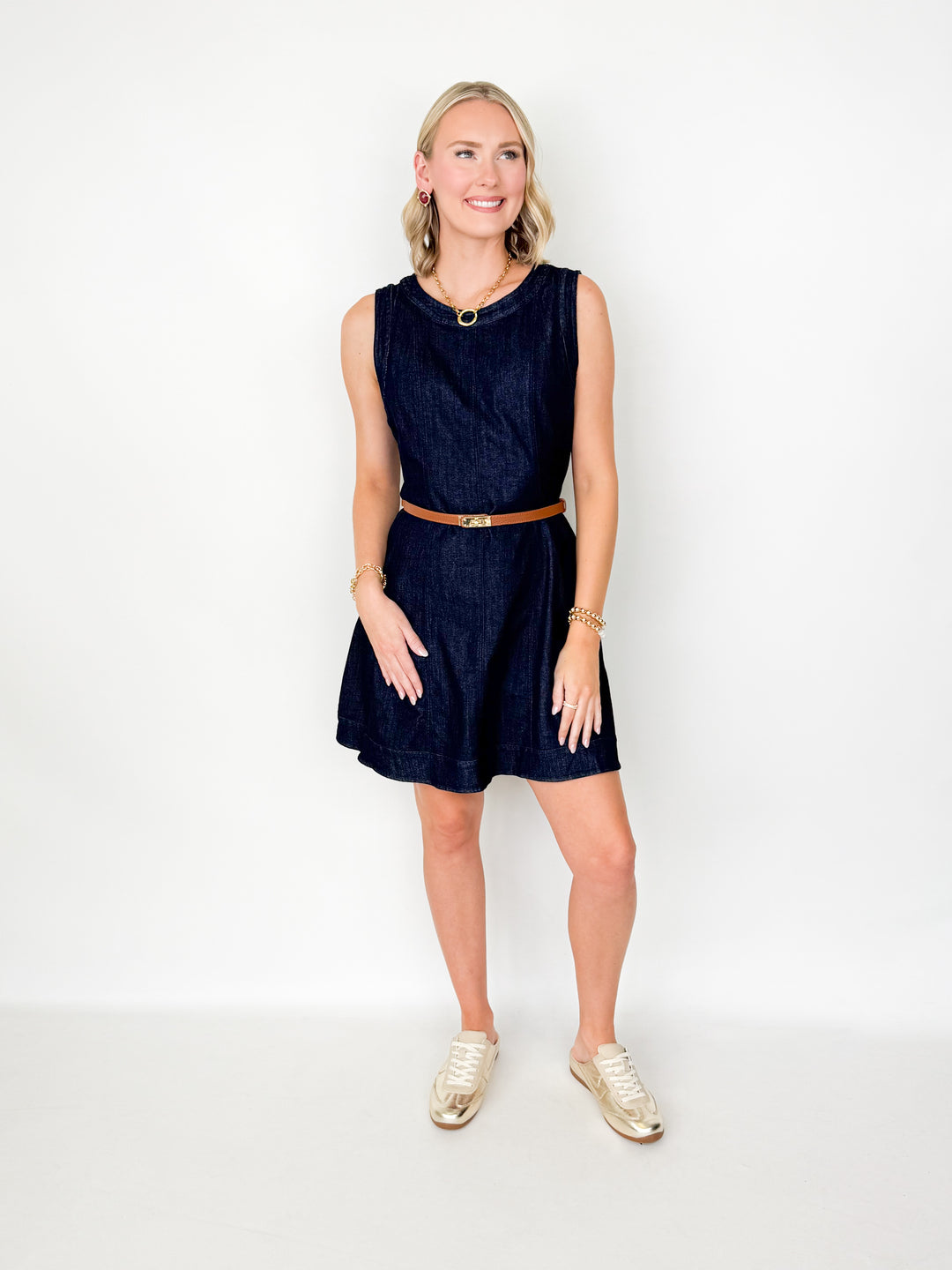 Faith - Denim Fit & Flare Dress