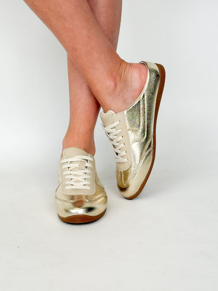 Mackay - Metallic Gold Slip On Sneakers