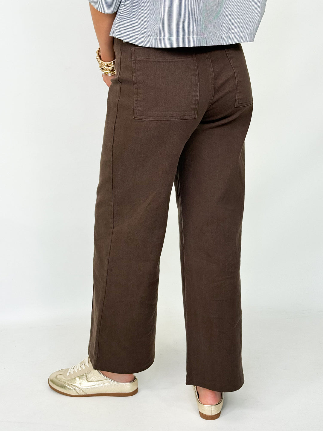 Nelli - Front Pleat Pants (Brown)