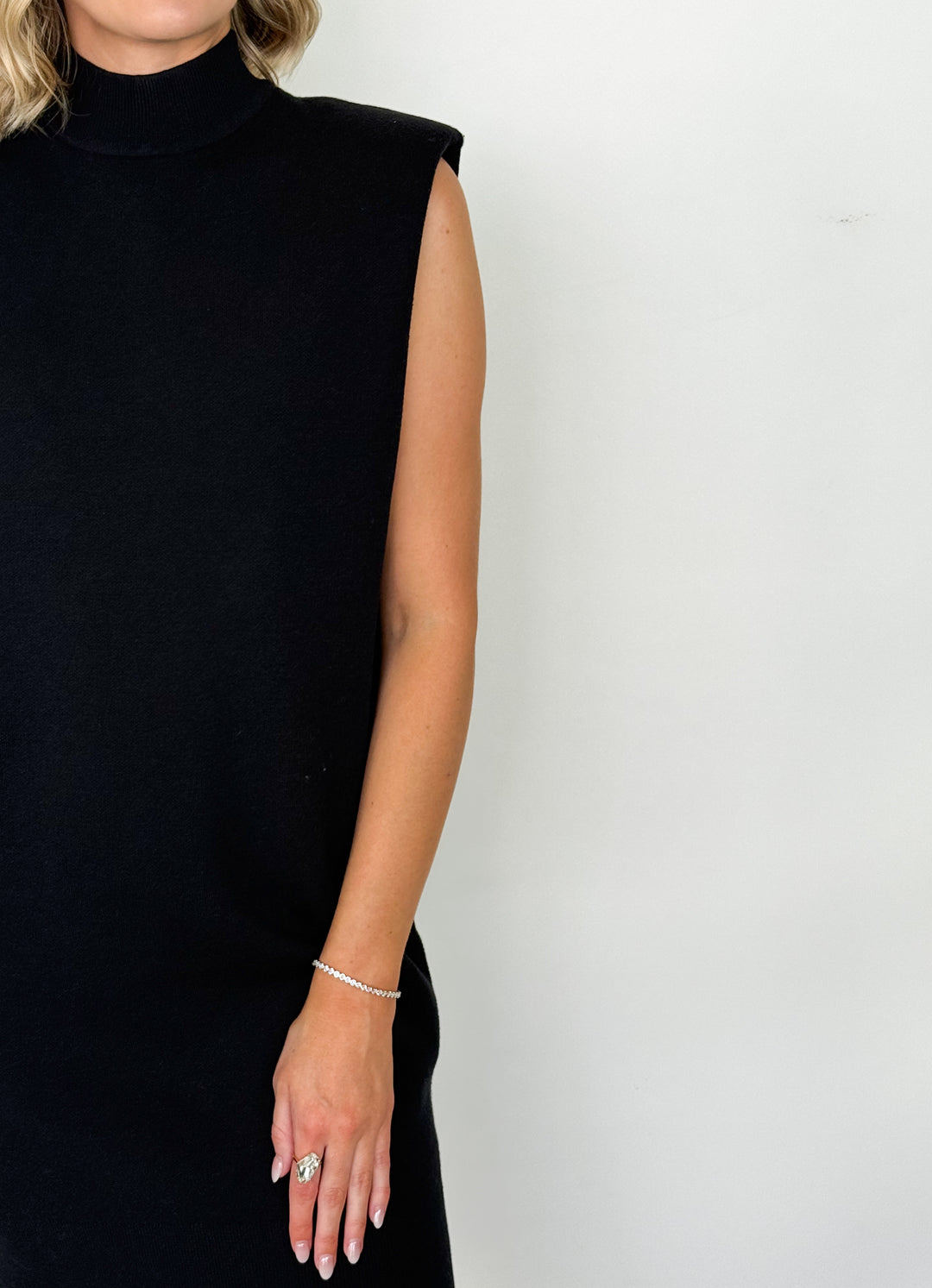 Caroline - Mock Neck Knit Mini Dress