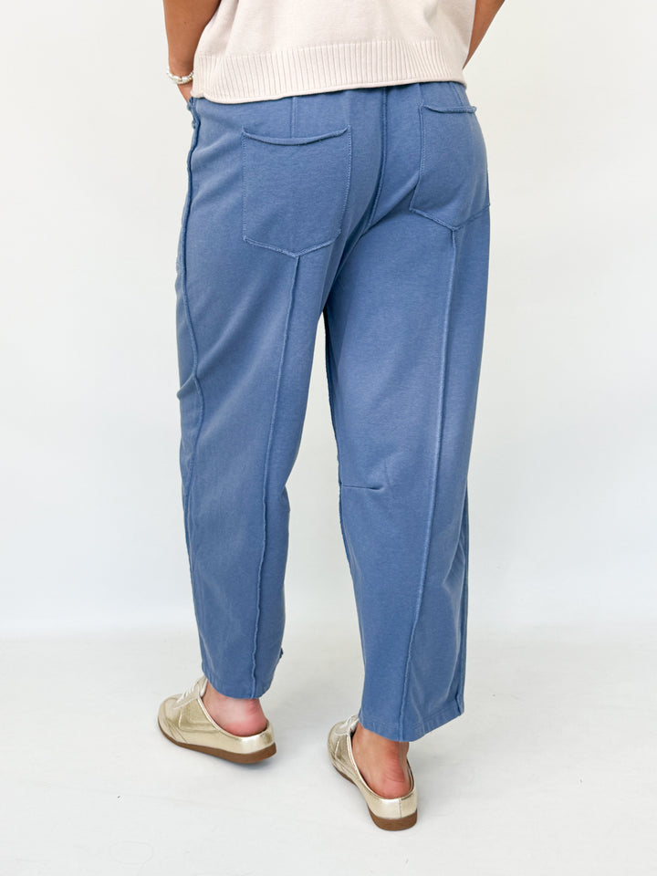 Zaria - Washed Barrel Sweatpants (Blue)