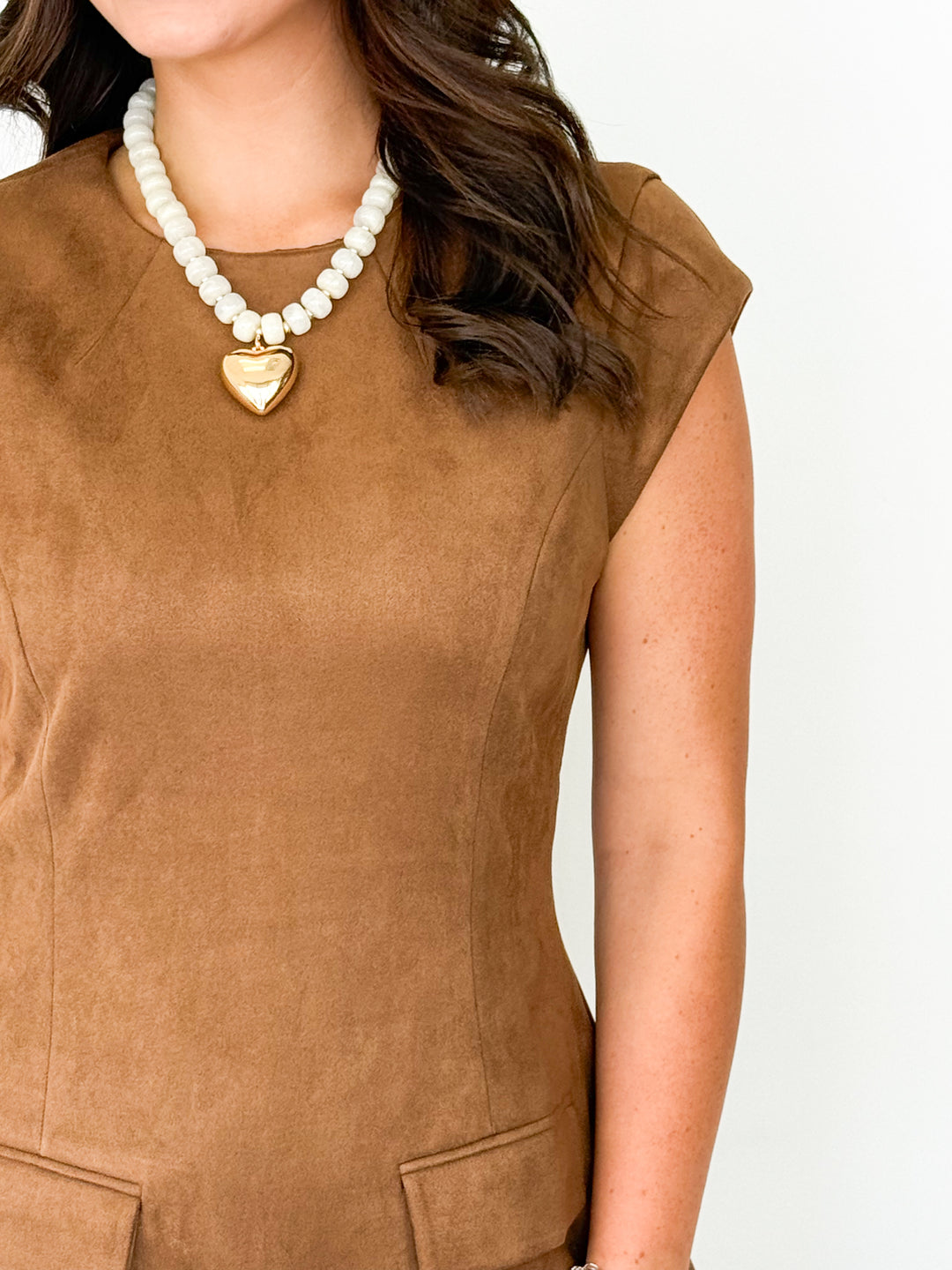 Emersyn - Brown Suede Mini Dress w/ Pockets