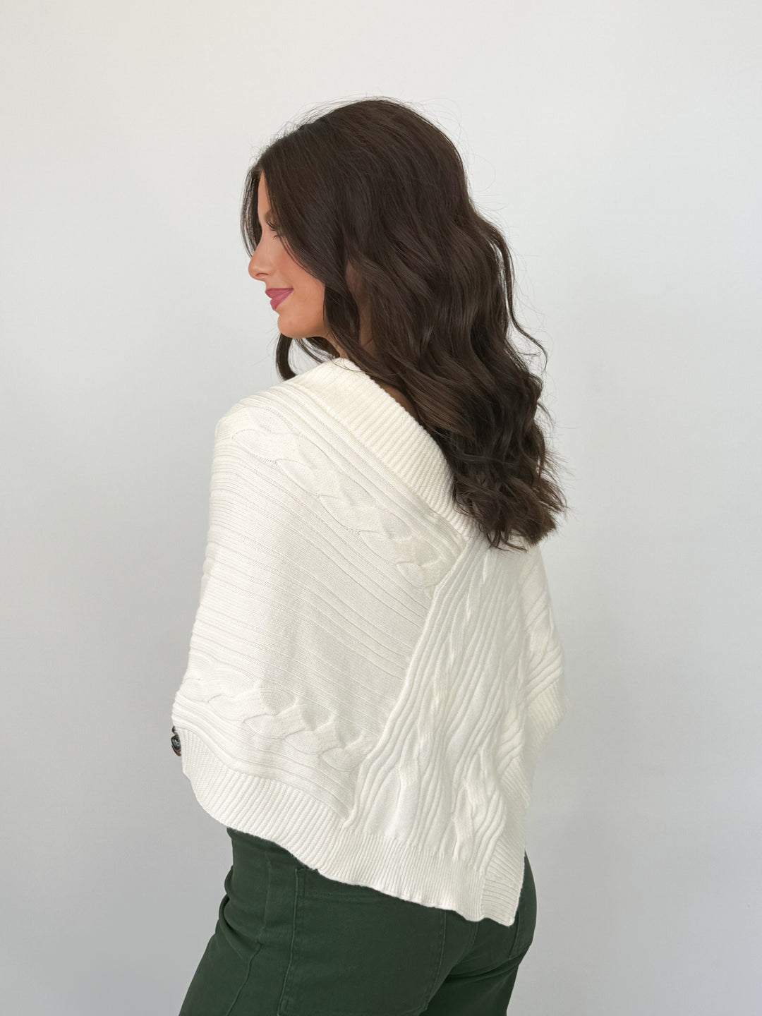Brinley - Knit Pancho (Cream)