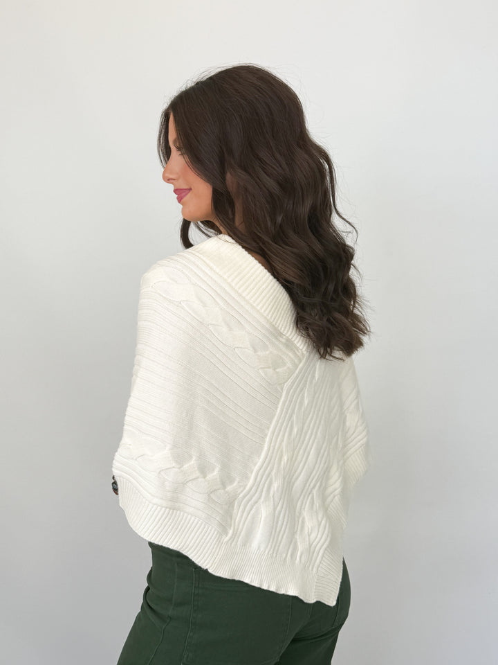 Brinley - Knit Pancho (Cream)