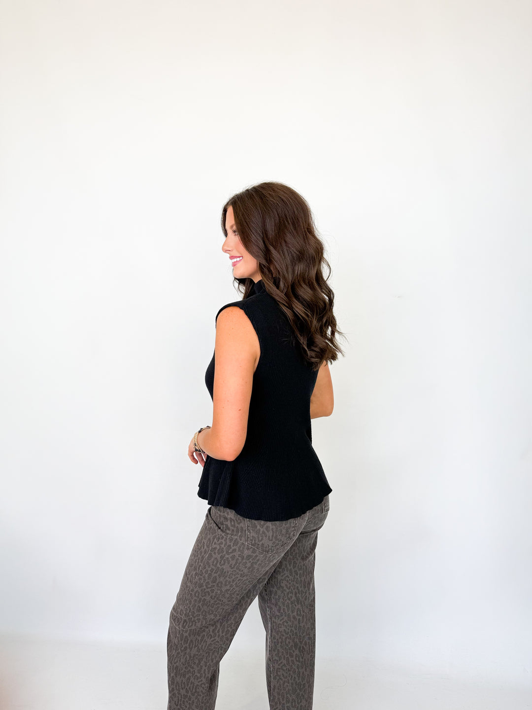 Harley - Black Knit Peplum Top