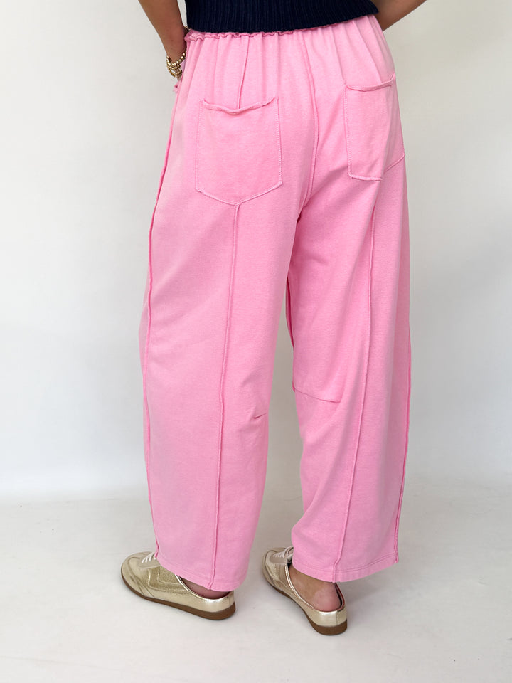 Zaria - Washed Barrel Sweatpants (Pink)