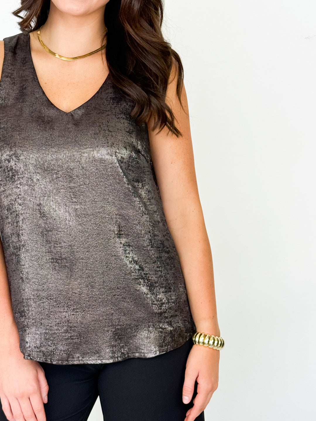 Skylar - Metallic Gun Metal Top