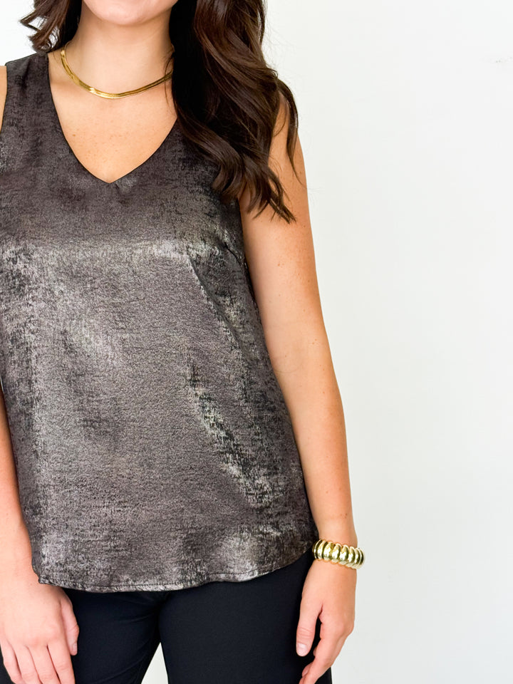 Skylar - Metallic Gun Metal Top