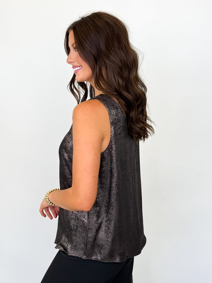 Skylar - Metallic Gun Metal Top
