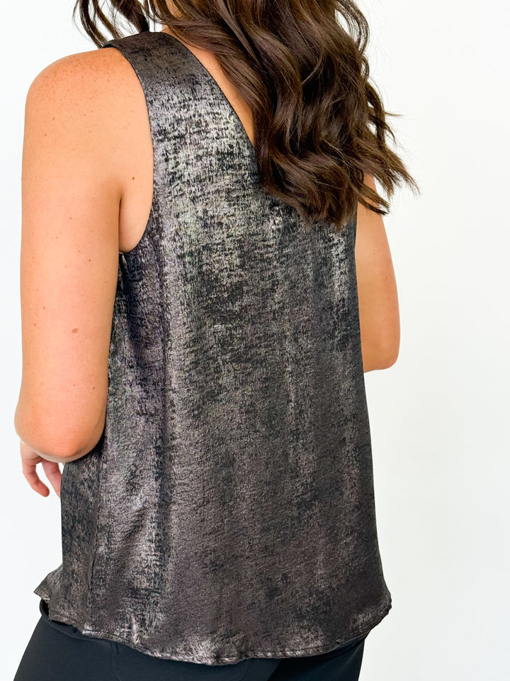 Skylar - Metallic Gun Metal Top