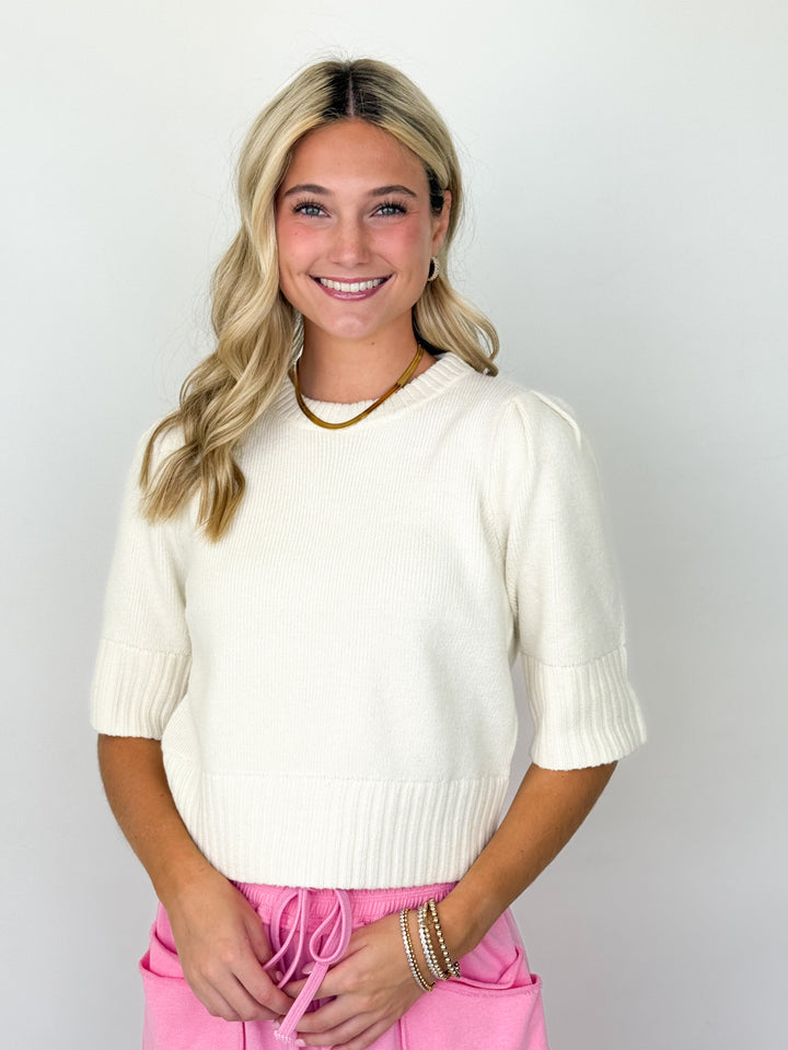 Cora - Puff Sleeve Sweater (Cream)